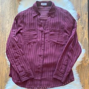 Sheer maroon/purple Express portofino shirt size M